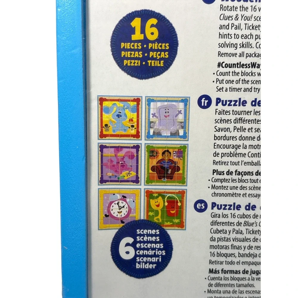 Melissa‎ & Doug Blue's Clues Wooden Cube Puzzle 16 Pieces Creates 6 Scenes New